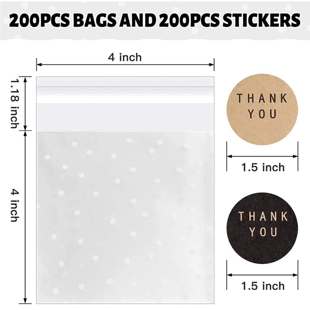 Cookie bags and Thank You Rainbow stickers - 1.5” 400 count total NWT